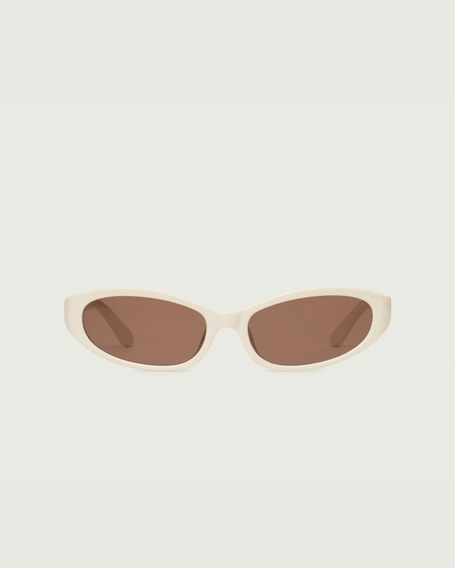 Nora Sunglasses cateye White recycled polyester front