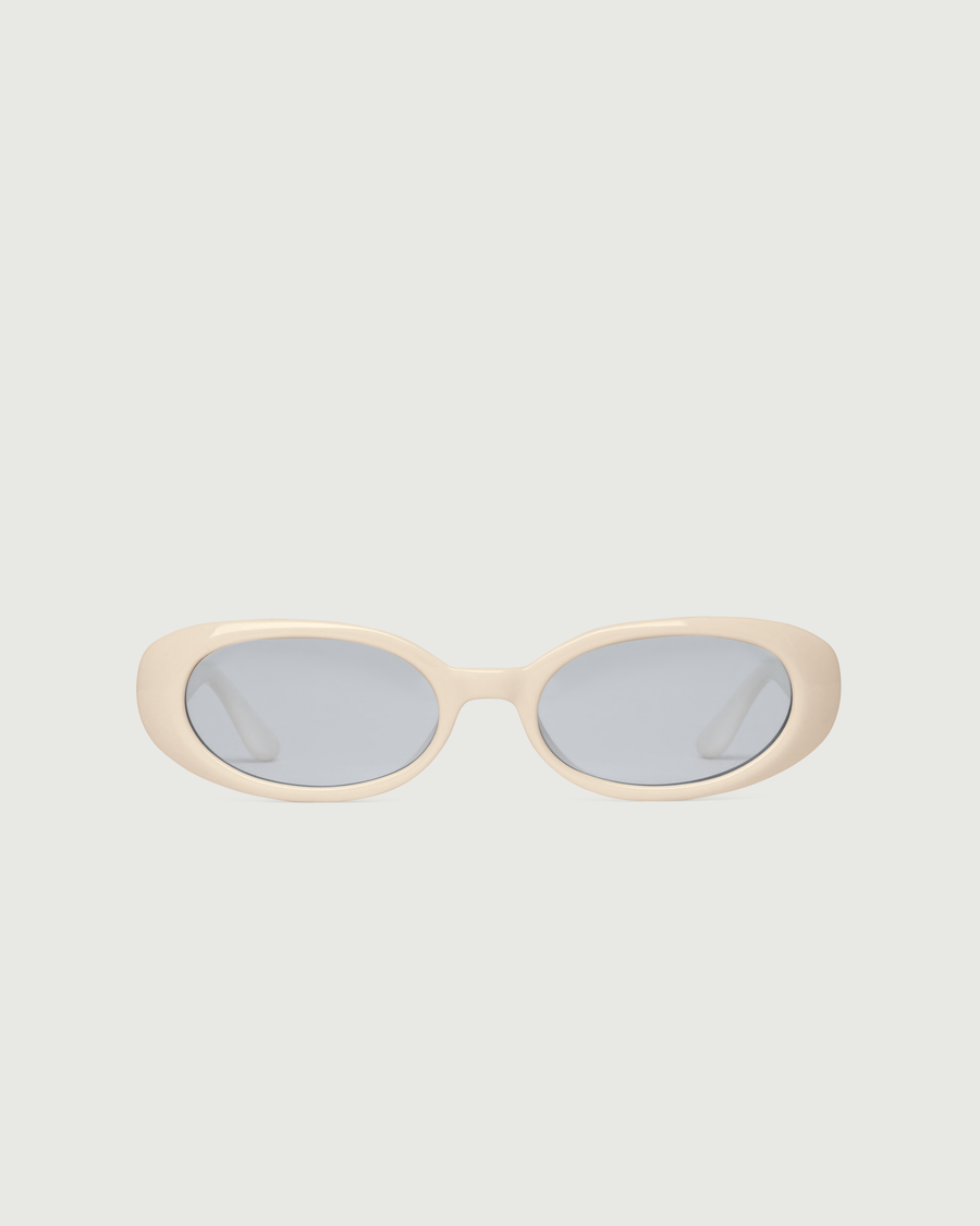 Devon Sunglasses oval White recycled polyester front
