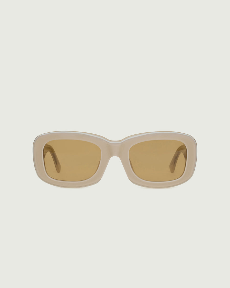 Liv Sunglasses square white acetate front