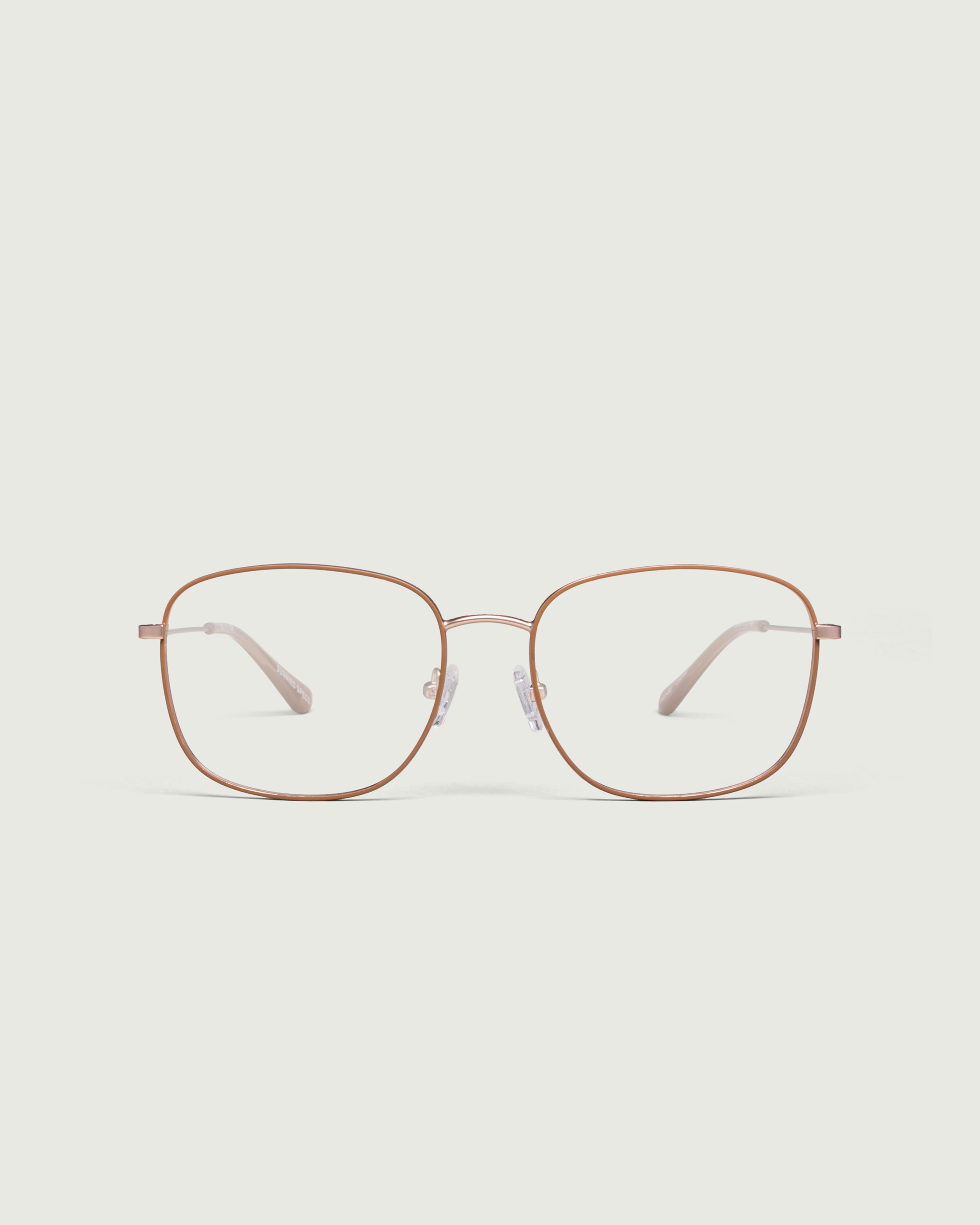 Cedar::Henri Eyeglasses square brown metal front