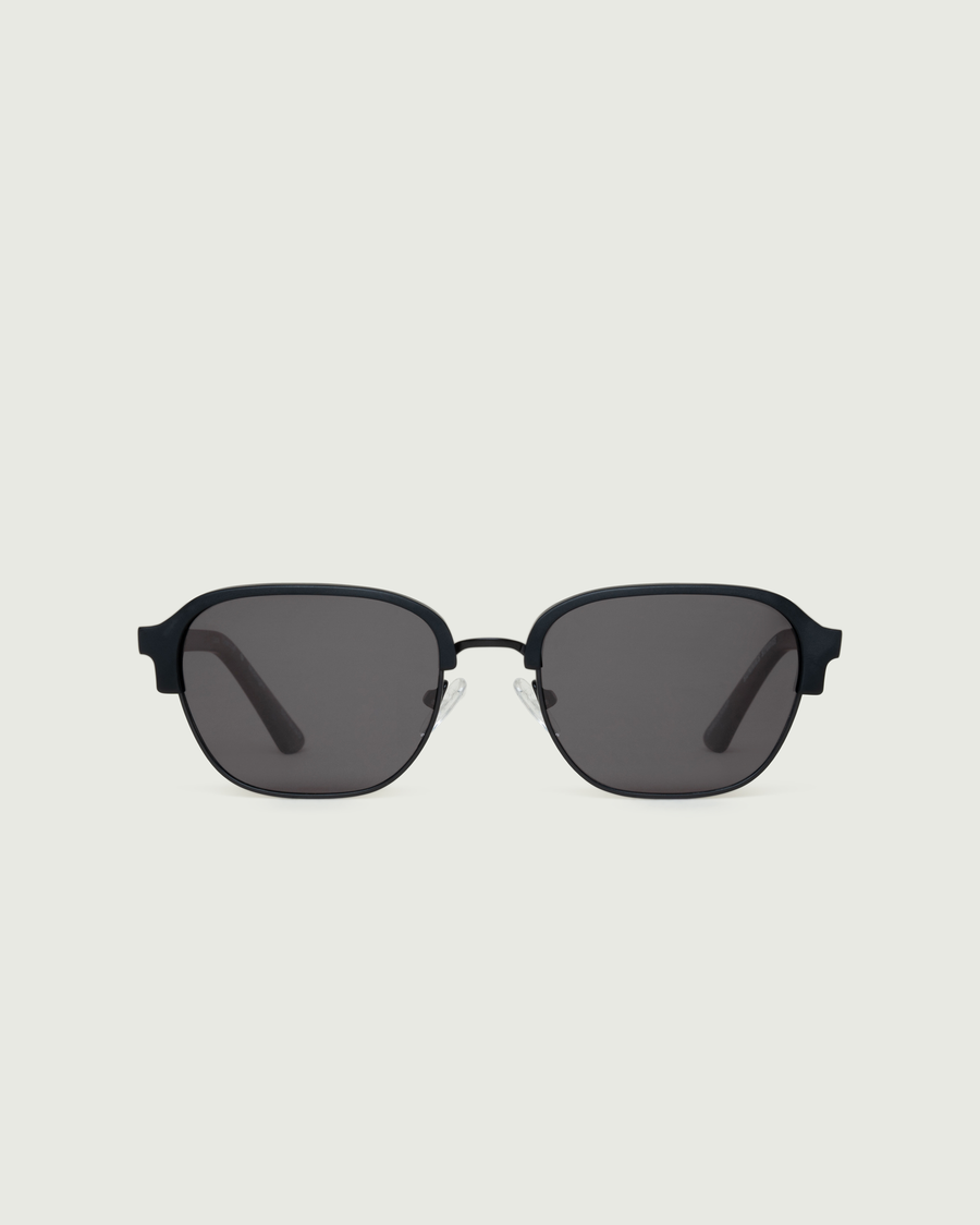 Luca Sunglasses square black metal front