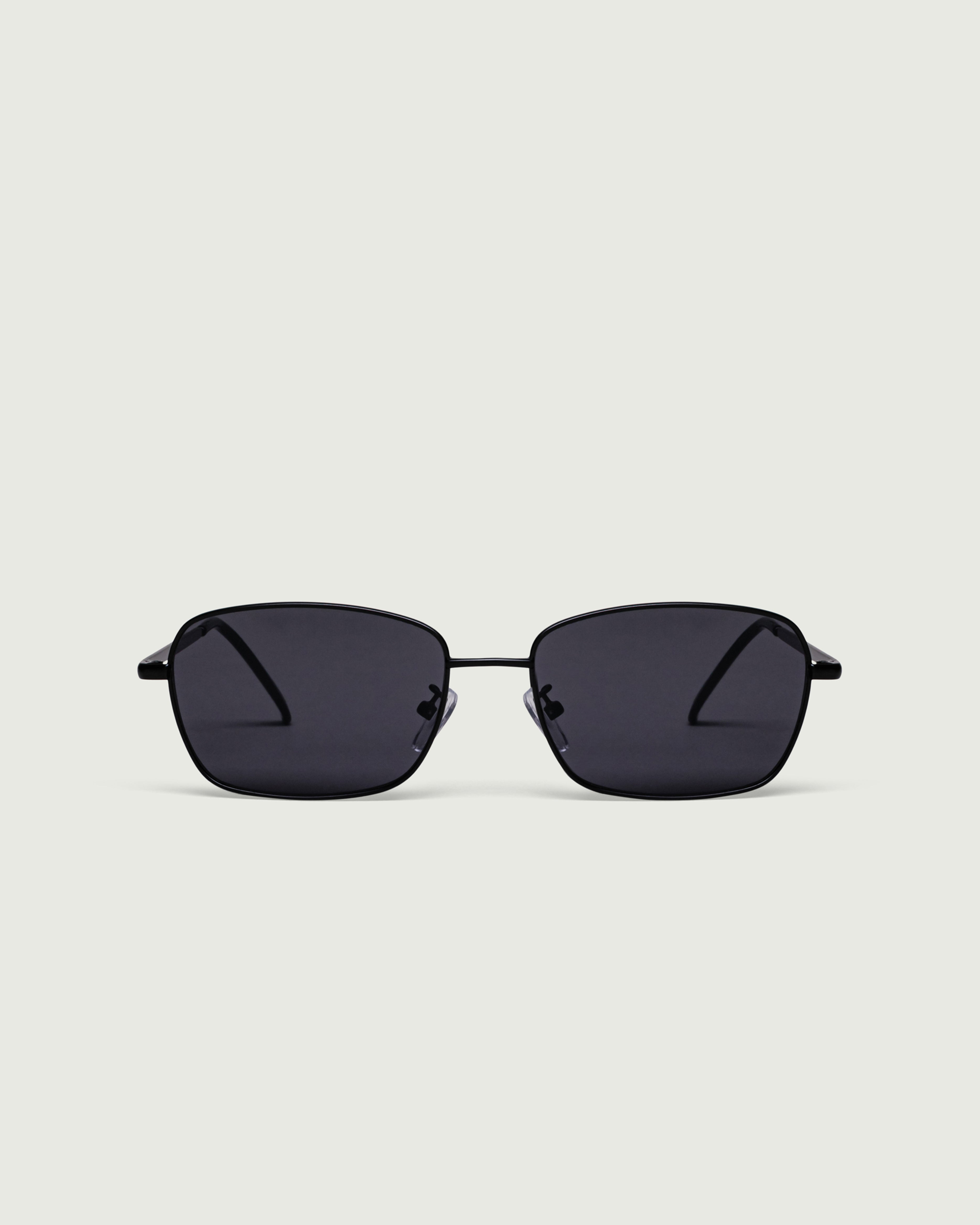 Charcoal::Emman Sunglasses rectangle black metal front