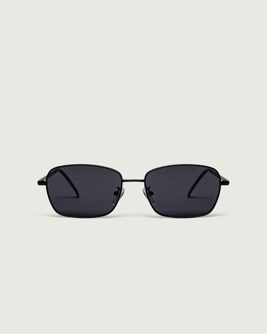 Emman Sunglasses rectangle black metal front