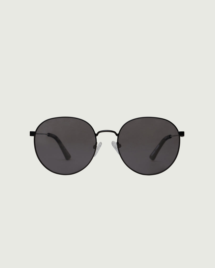 Leon Sunglasses round black metal front