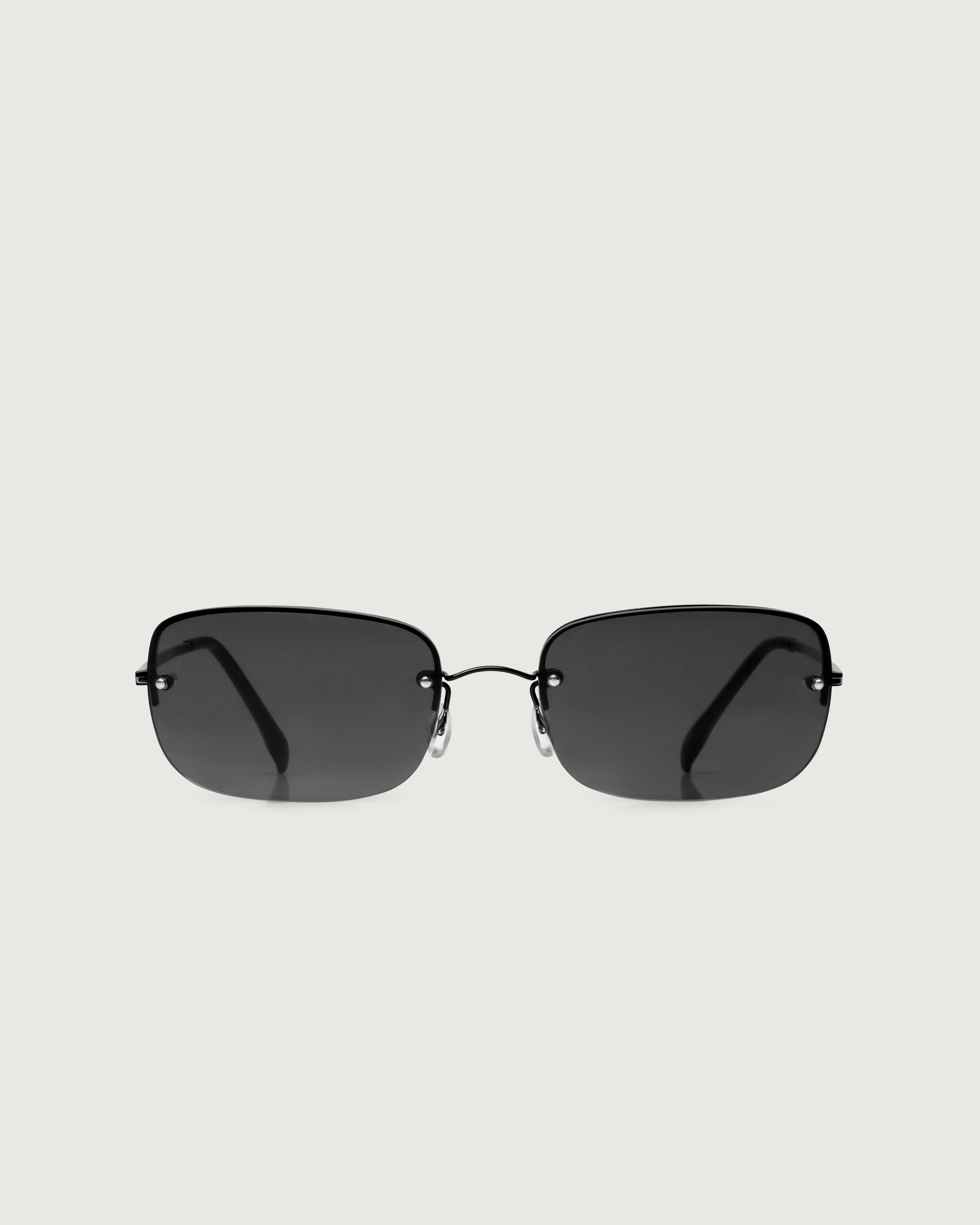 Charcoal::Stevie Sunglasses rectangle black metal front