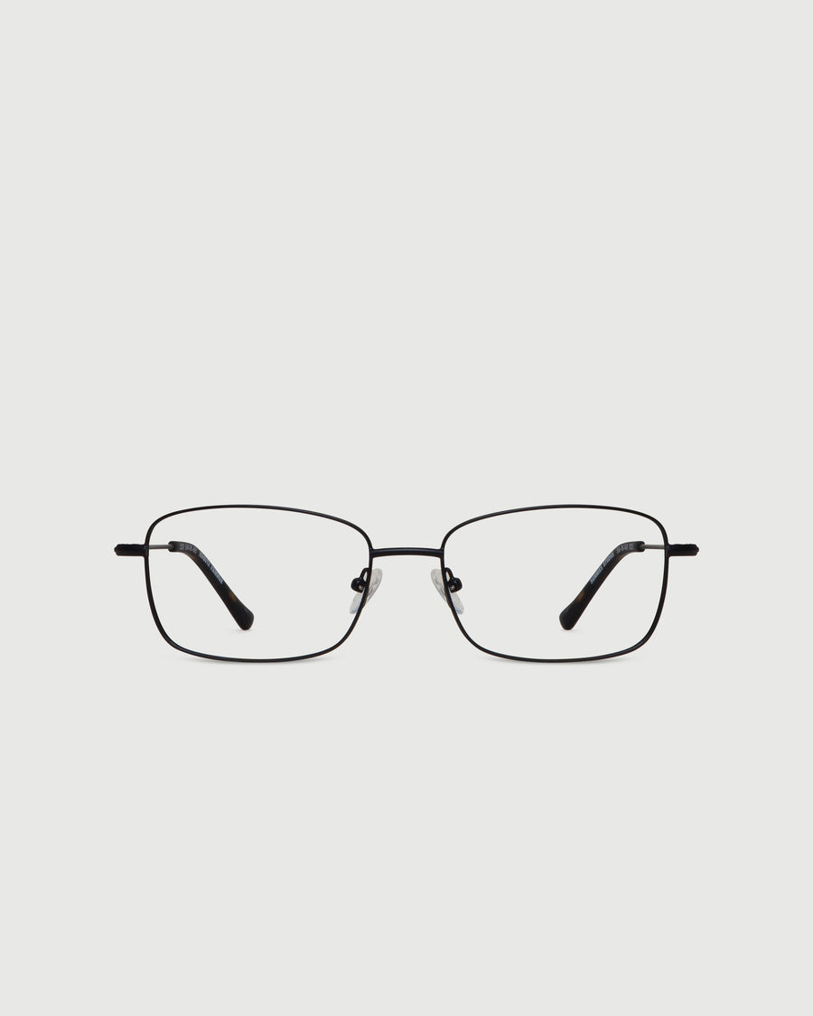 Casper Wide Eyeglasses rectangle black metal front
