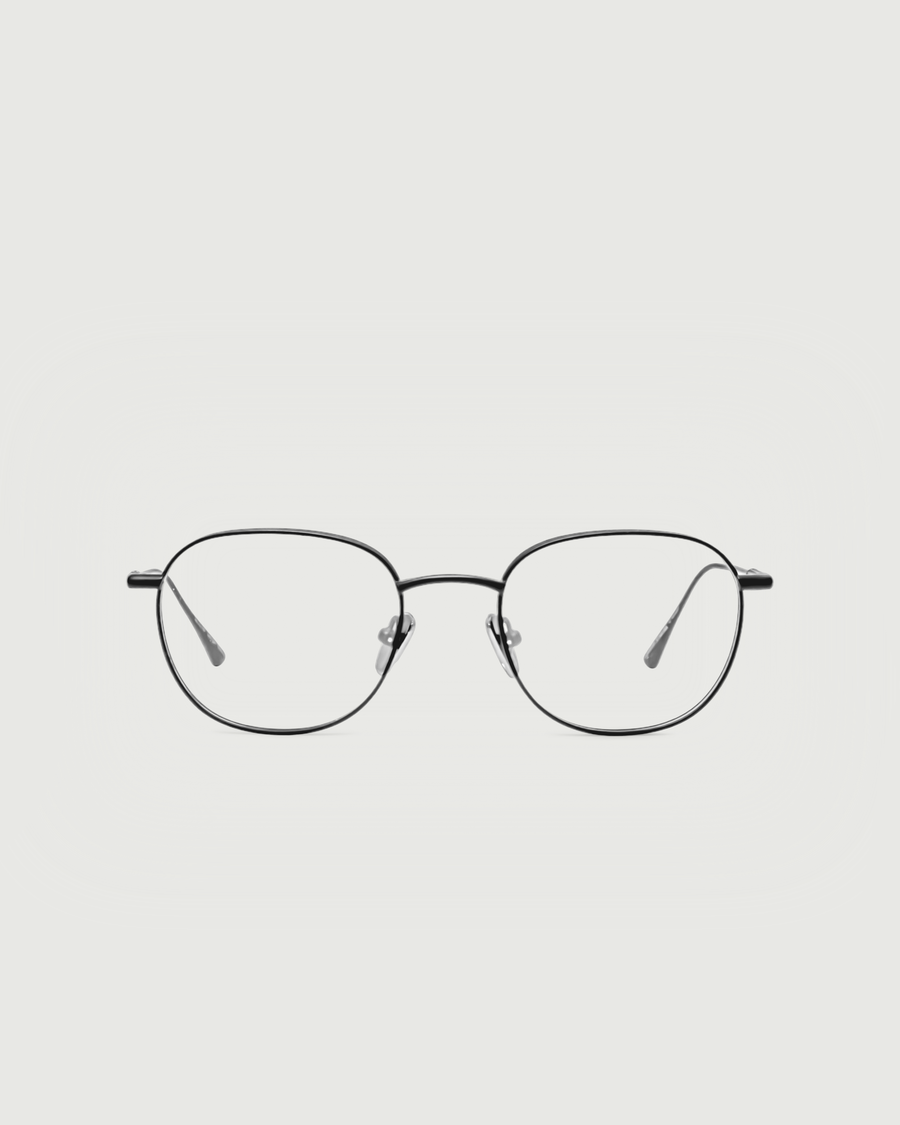 Georgie Eyeglasses round black titanium front
