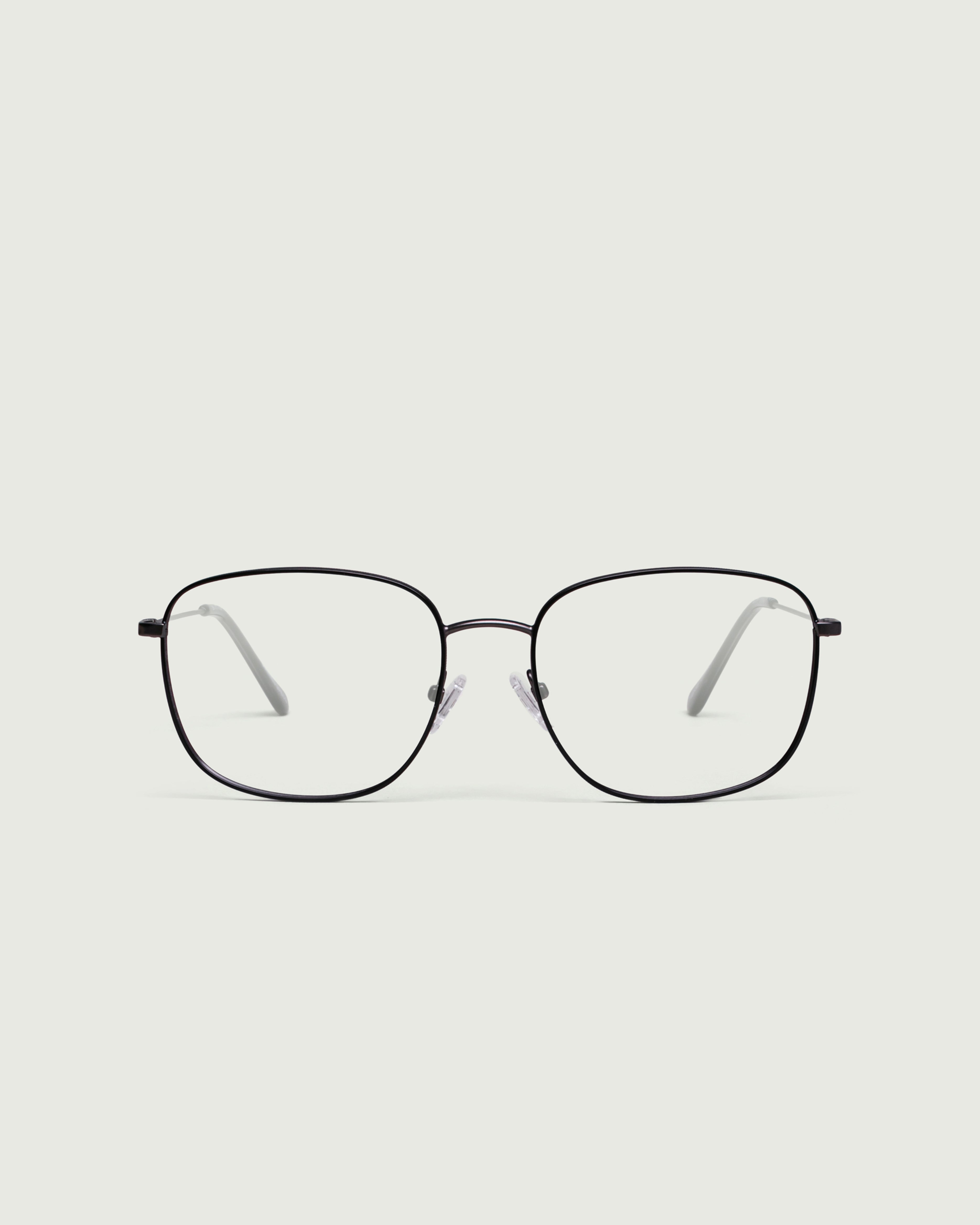 Charcoal::Henri Eyeglasses square black metal front