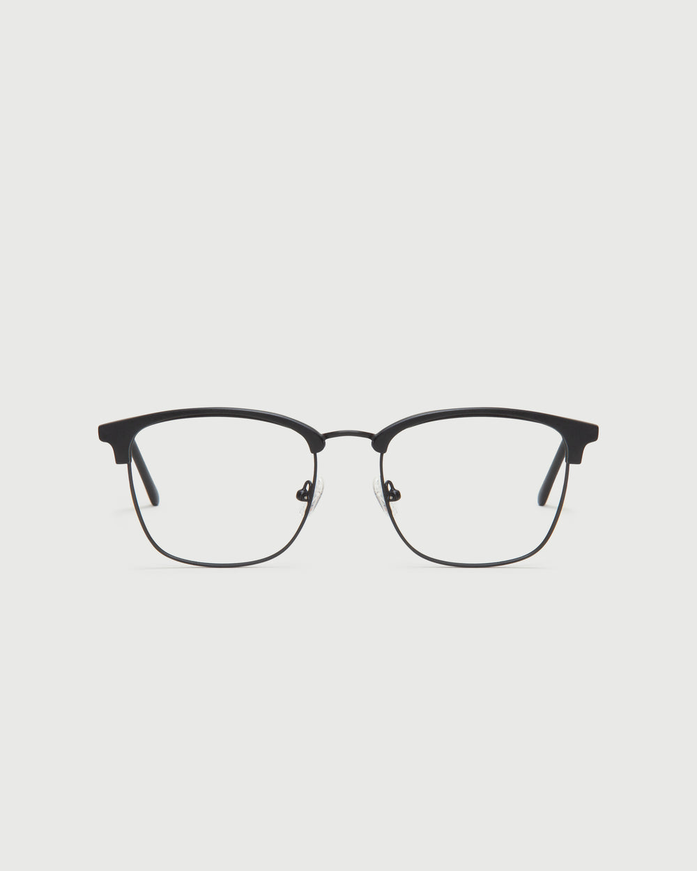 Charcoal::Nash Eyeglasses browline black plastic front