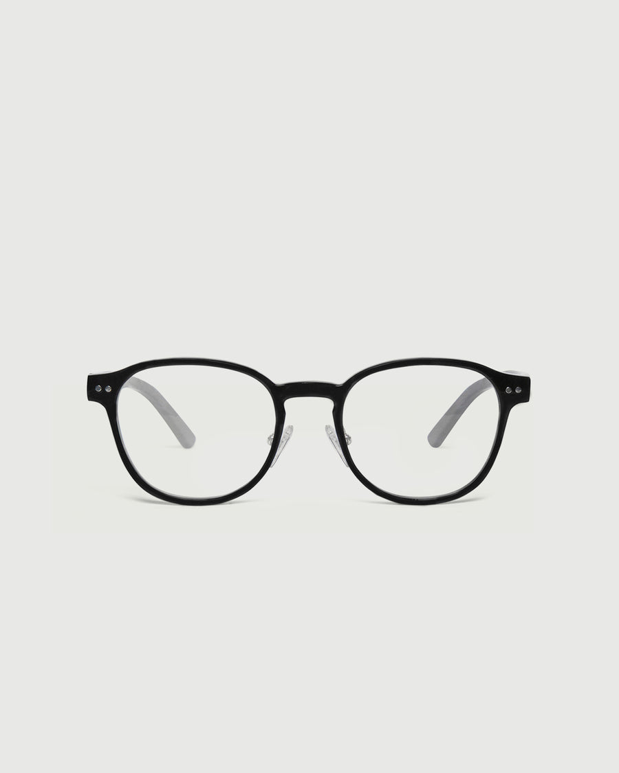 Orman Eyeglasses round black acetate front