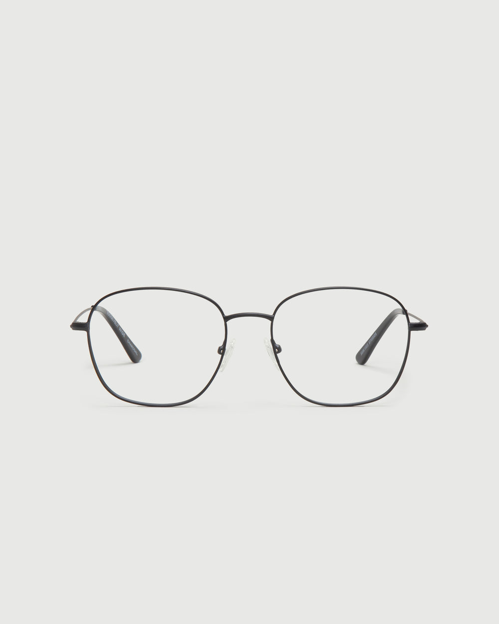 Charcoal::Roosevelt Wide Eyeglasses square black metal front