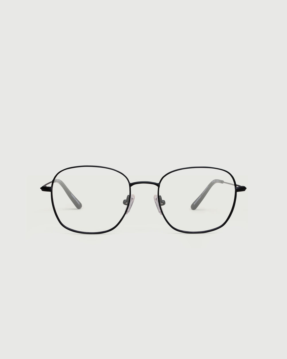 Charcoal::Roosevelt Eyeglasses square black metal front