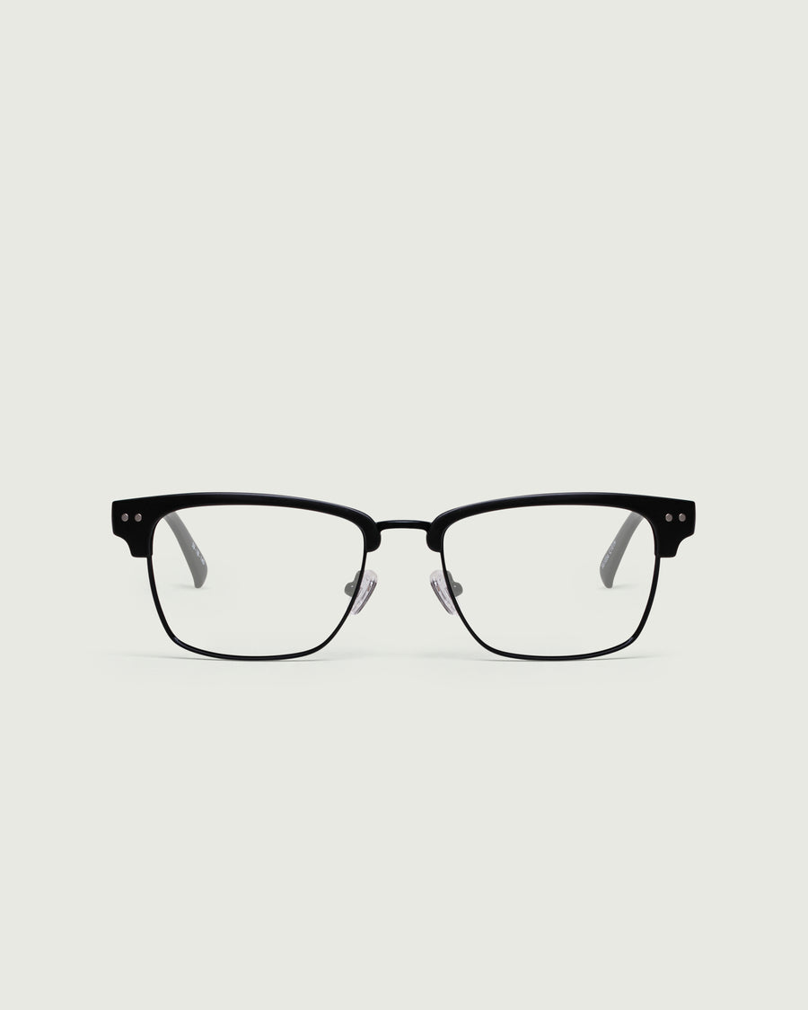 Barragan Eyeglasses browline black plastic front