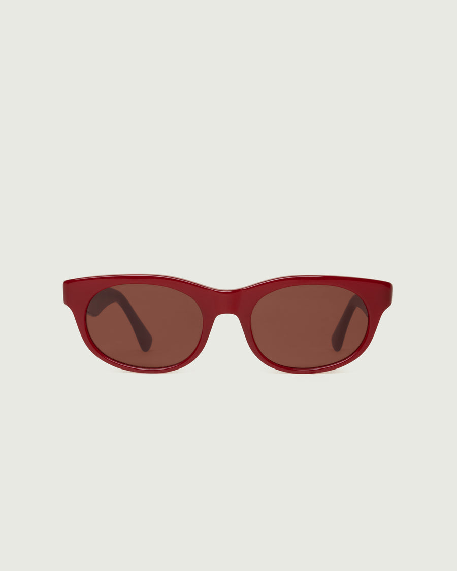 Beau Sunglasses round red acetate front