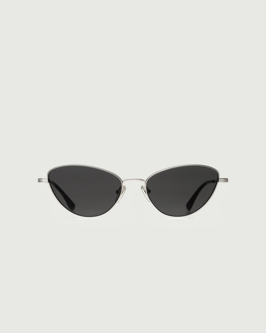 Lou Sunglasses cateye silver metal front