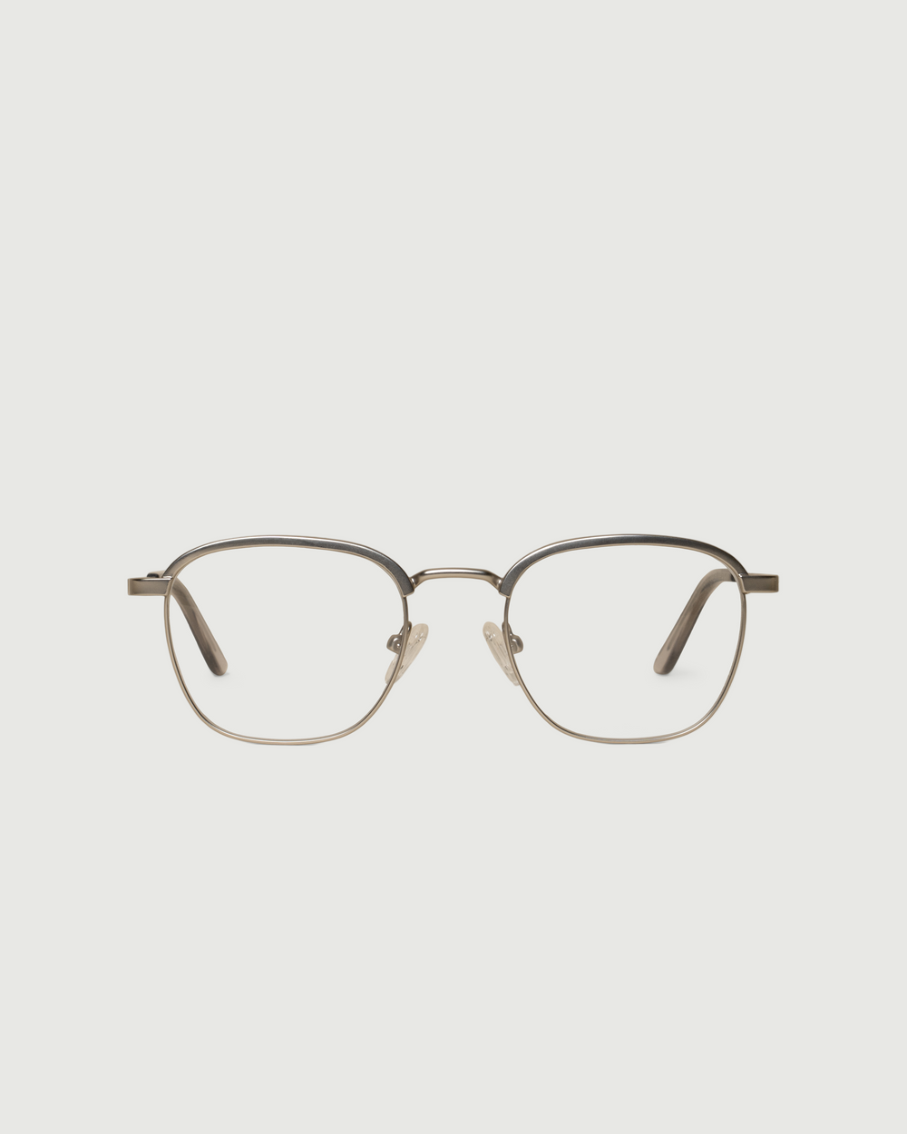 Chrome::Clyde Eyeglasses square gray metal front