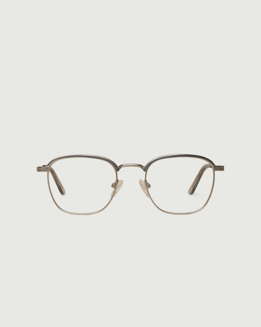 Clyde Eyeglasses square gray metal front