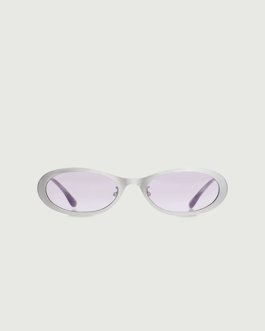 Uma Sunglasses Oval Silver metal front