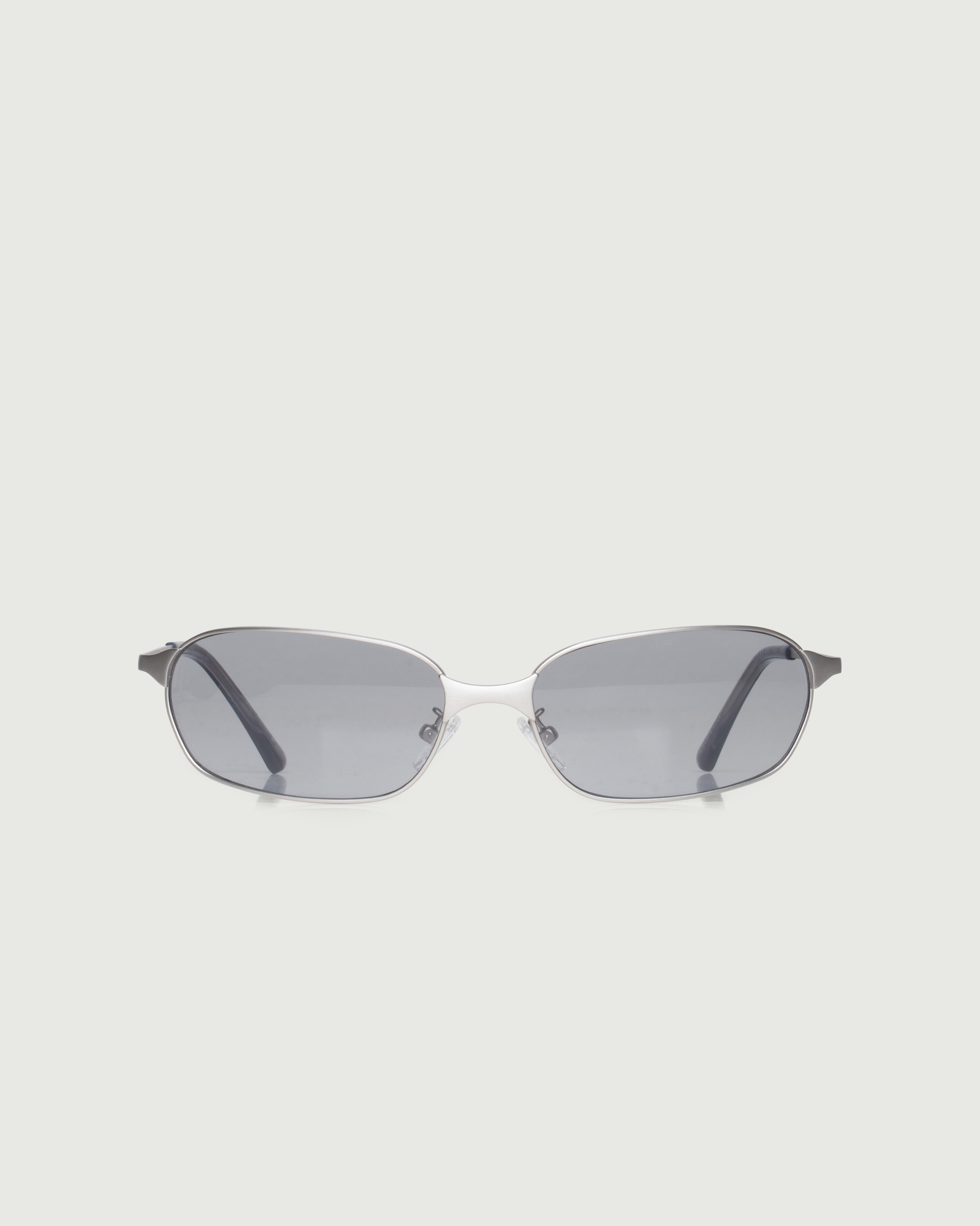 Chrome Haze::Aspen Sunglasses Rectangle gray metal front