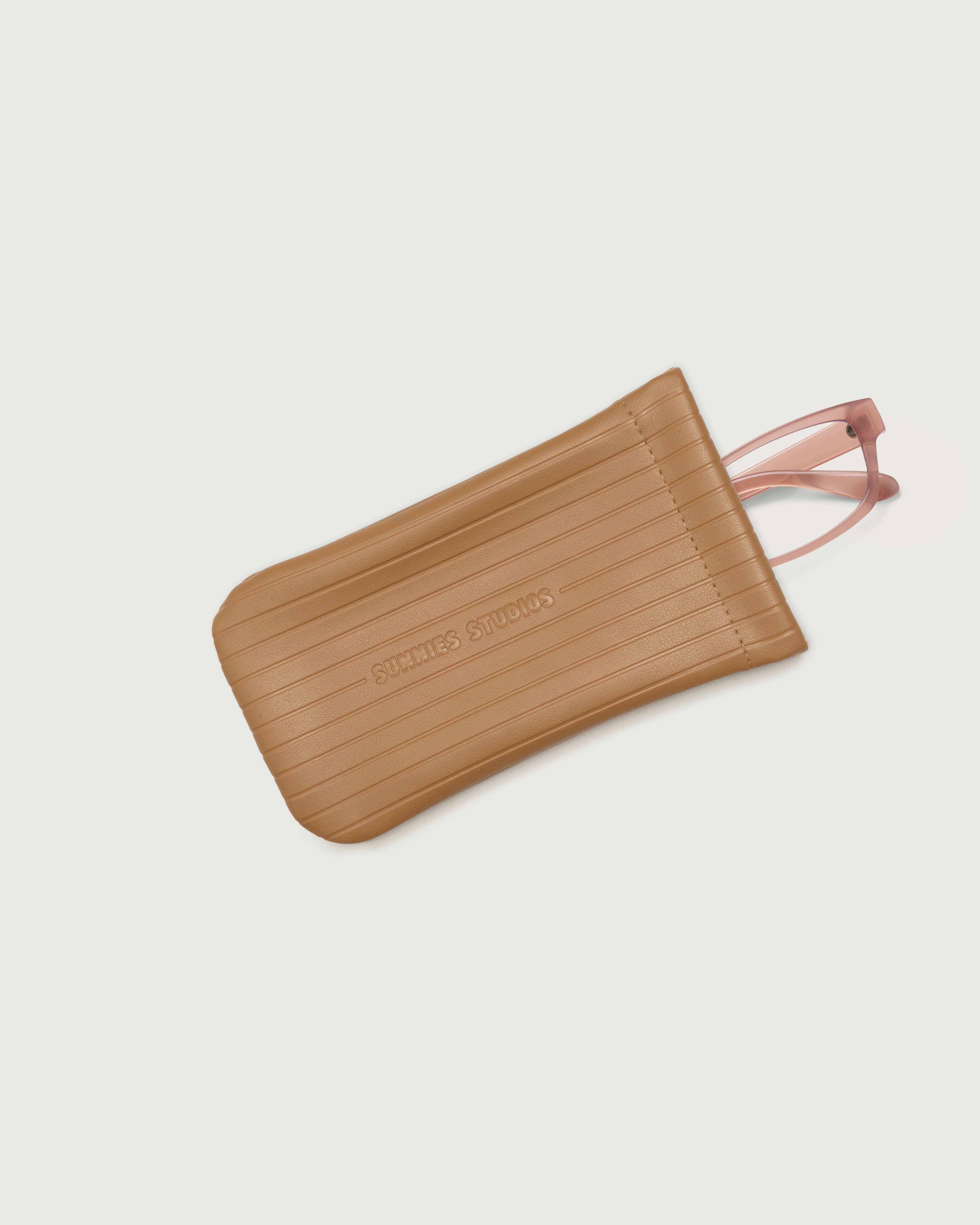 Ribbed Sac Eyewear case brown