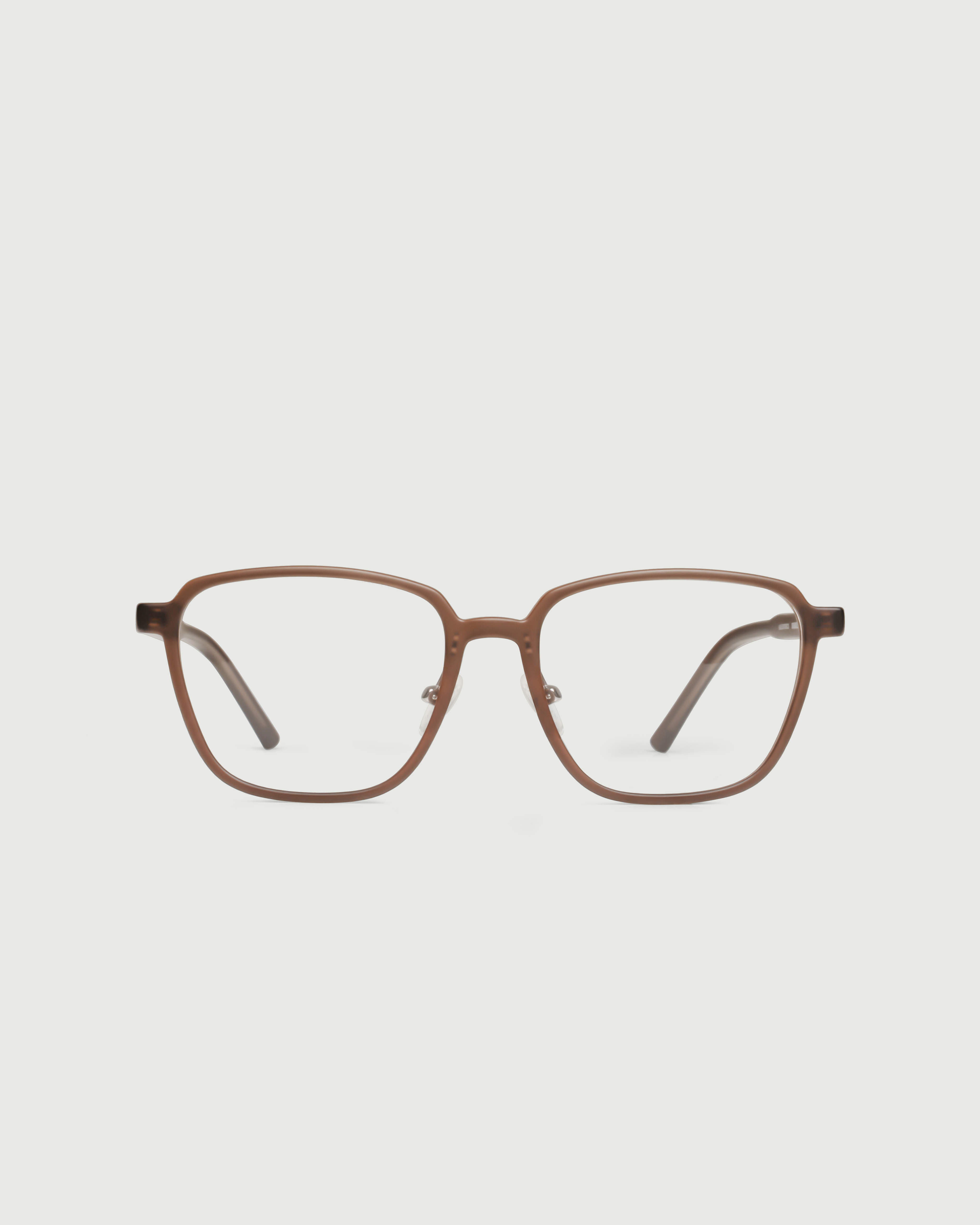 Coffee::Jensen Wide Eyeglasses square brown plant-based front