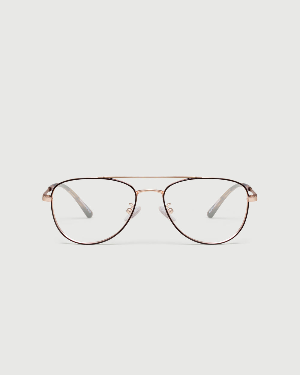 Coffee::Julius Eyeglasses pilot brown metal front
