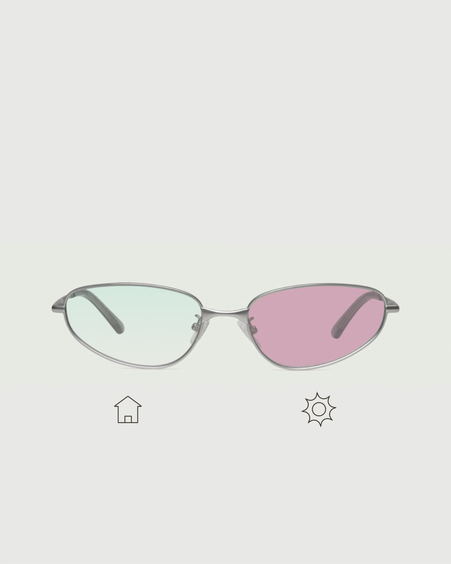 Selene Eyeglasses cateye Silver metal front