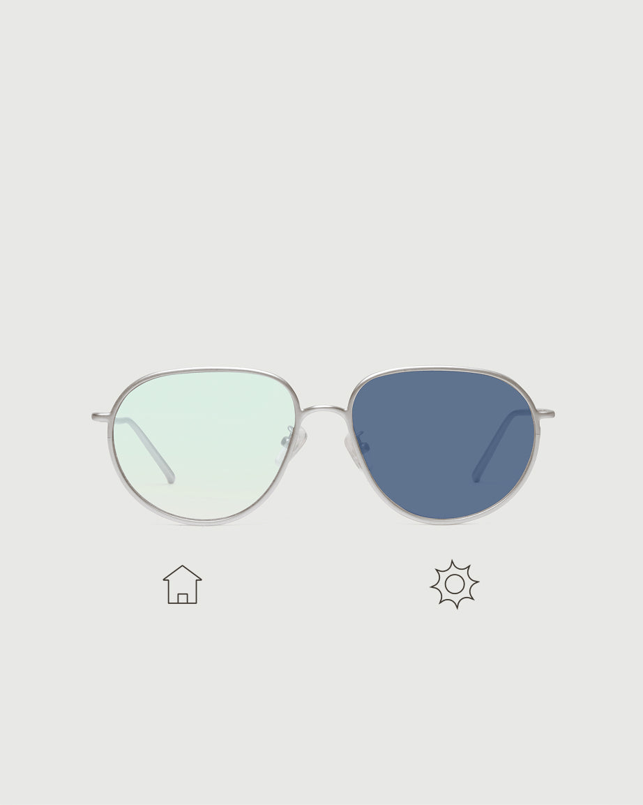 Coin Robin Adaptive::Monty Eyeglasses pilot Silver metal front