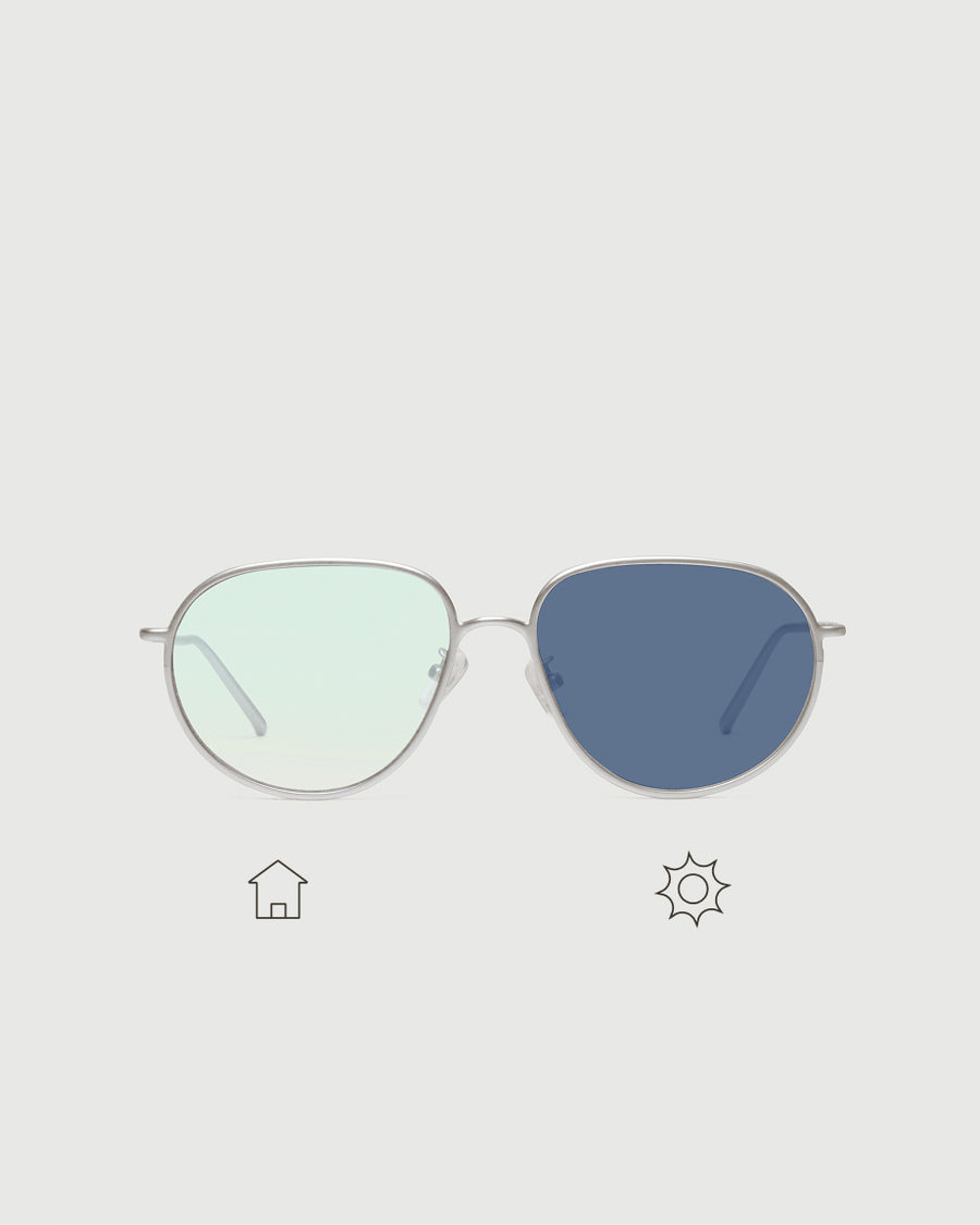 Monty Eyeglasses pilot Silver metal front