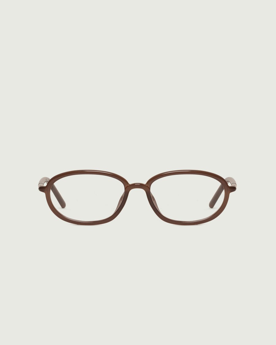 Arden Eyeglasses oval Brown castor seed front