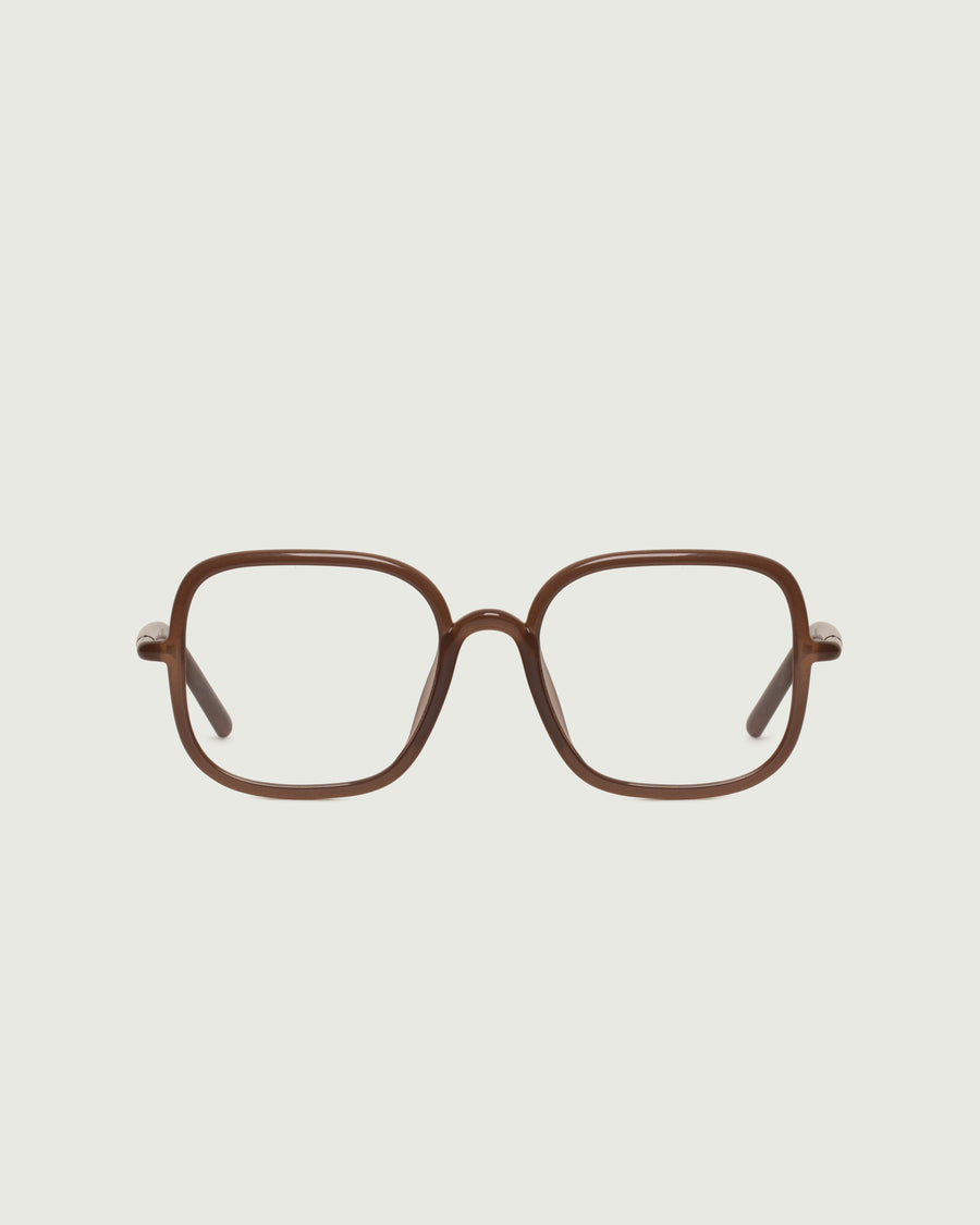 Eleanor Eyeglasses square Brown castor seed front