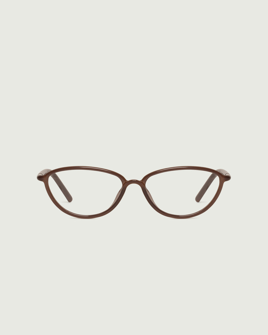 Greta Eyeglasses cateye Brown castor seed front