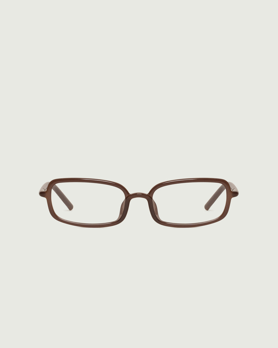 Oliver Eyeglasses rectangle Brown castor seed front