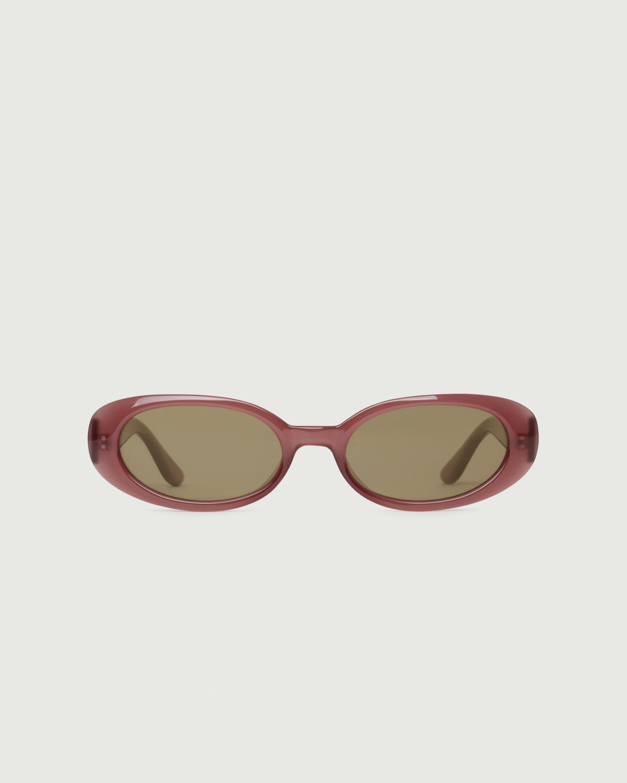 Devon Sunglasses oval Pink recycled polyester front