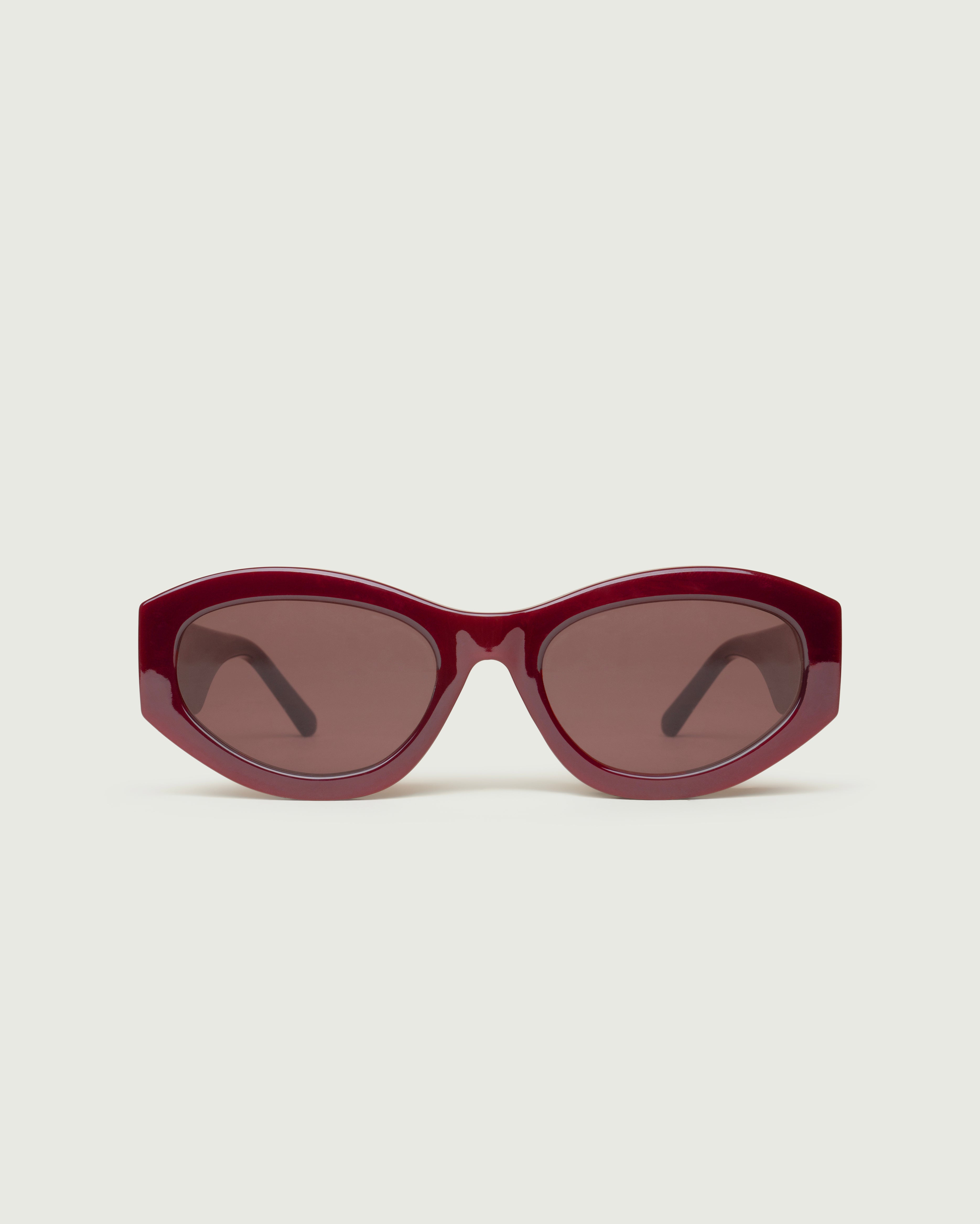 Crimson::Alba Sunglasses cateye red recycled polyester front