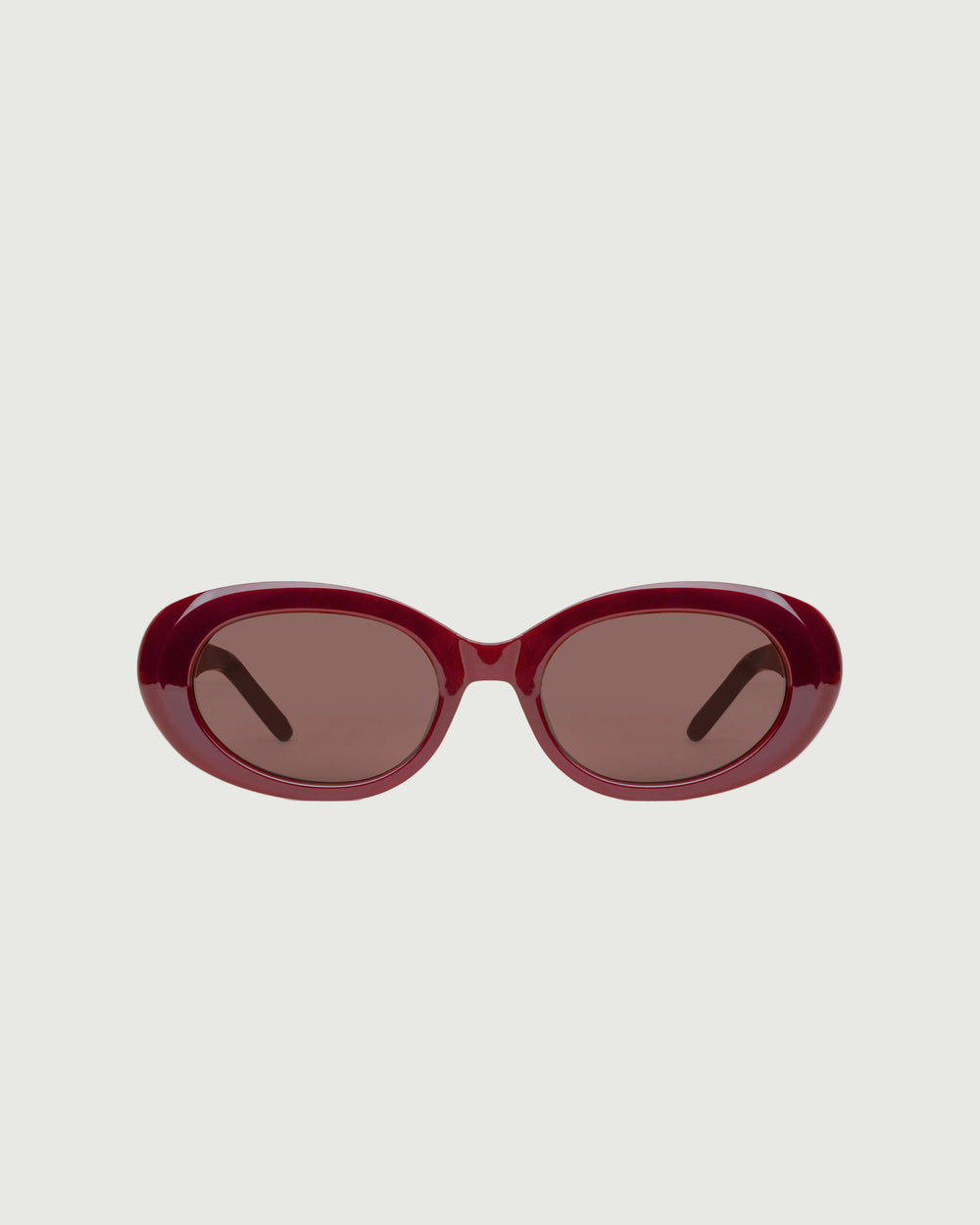 Crimson::Iris Sunglasses round red recycled polyester front