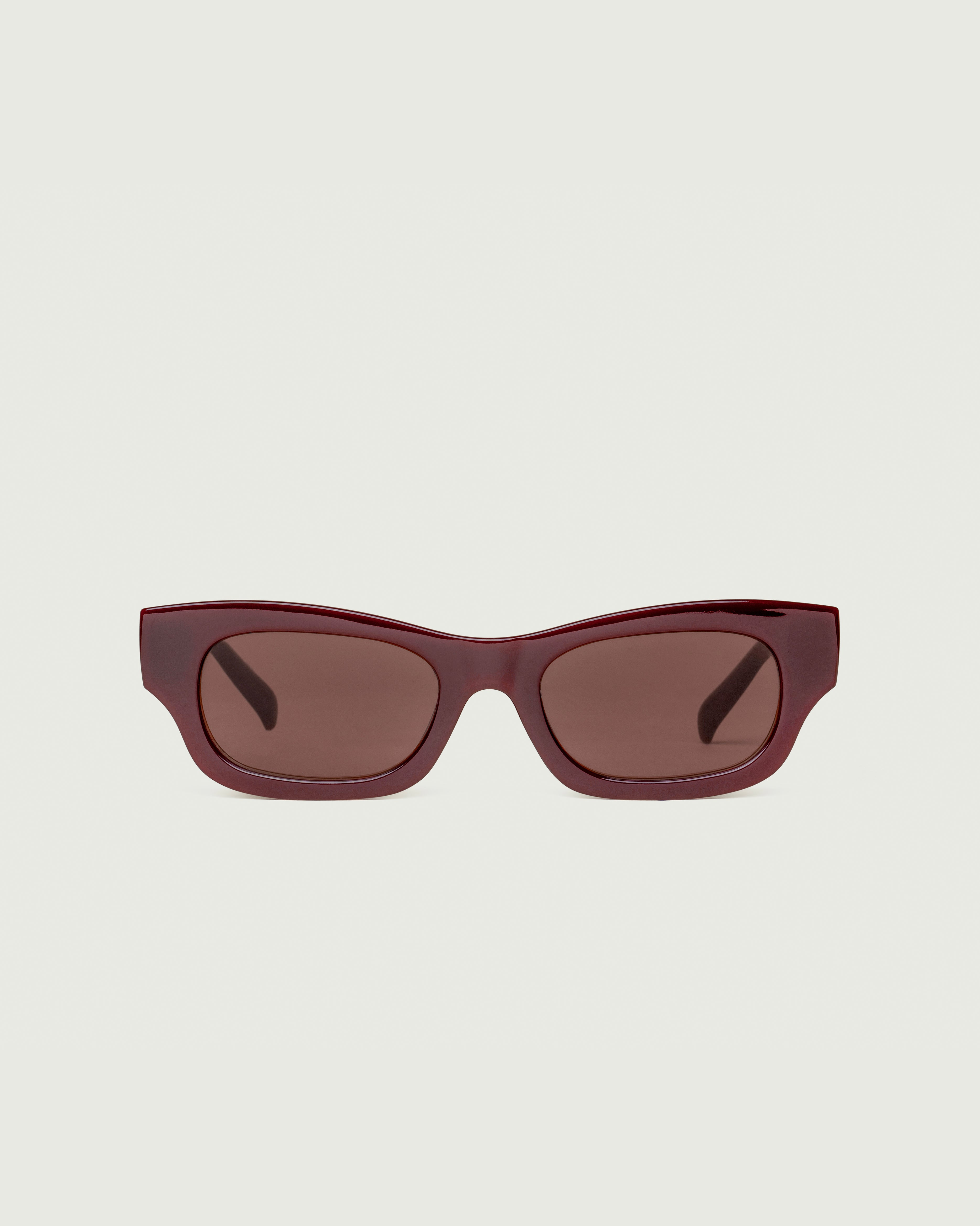 Crimson::Jax Sunglasses rectangle red recycled polyester front