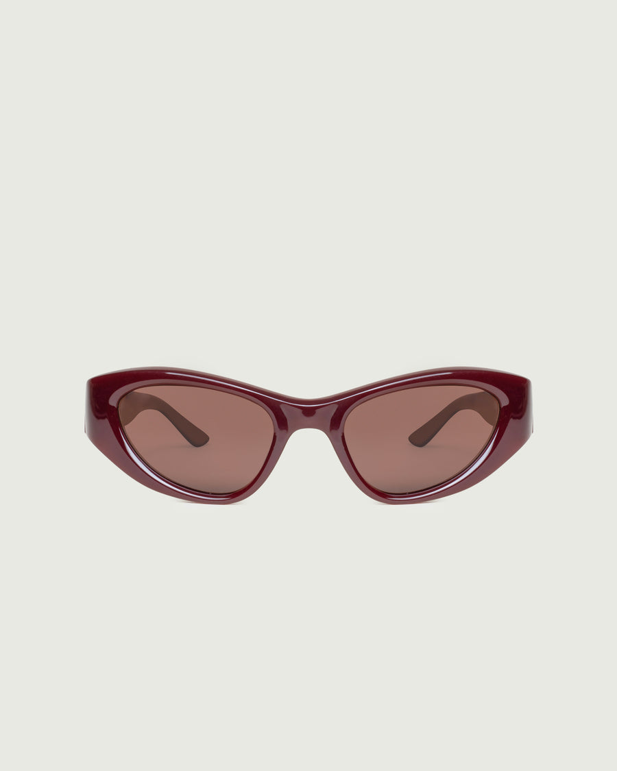 Sol Sunglasses cateye red recycled polyester front