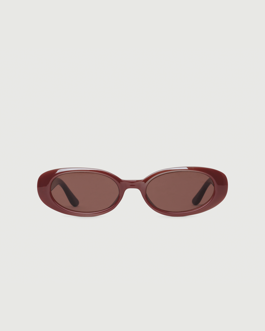 Devon Sunglasses oval Red recycled polyester front