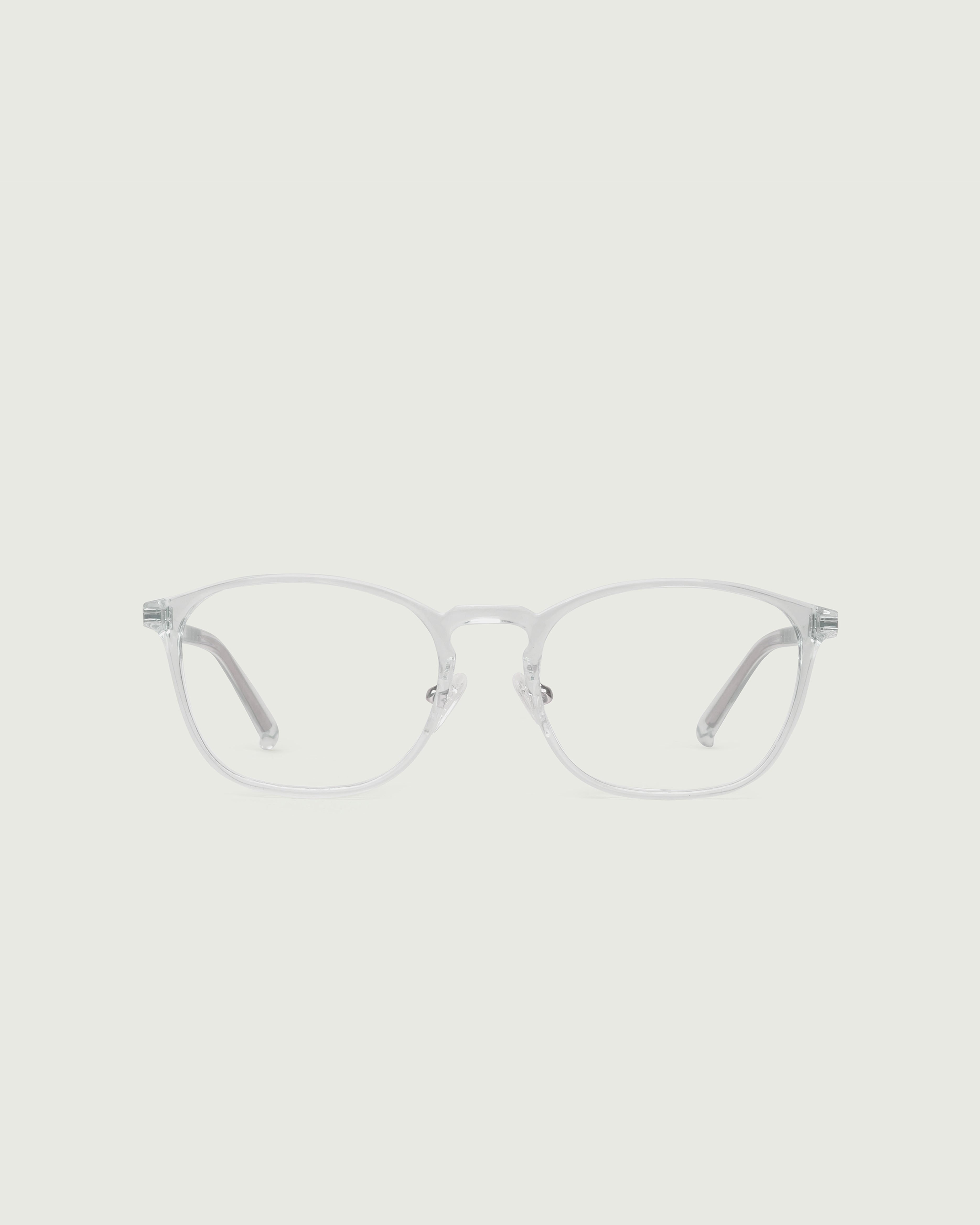 Crystal::Columbus Wide Eyeglasses square clear plant-based top