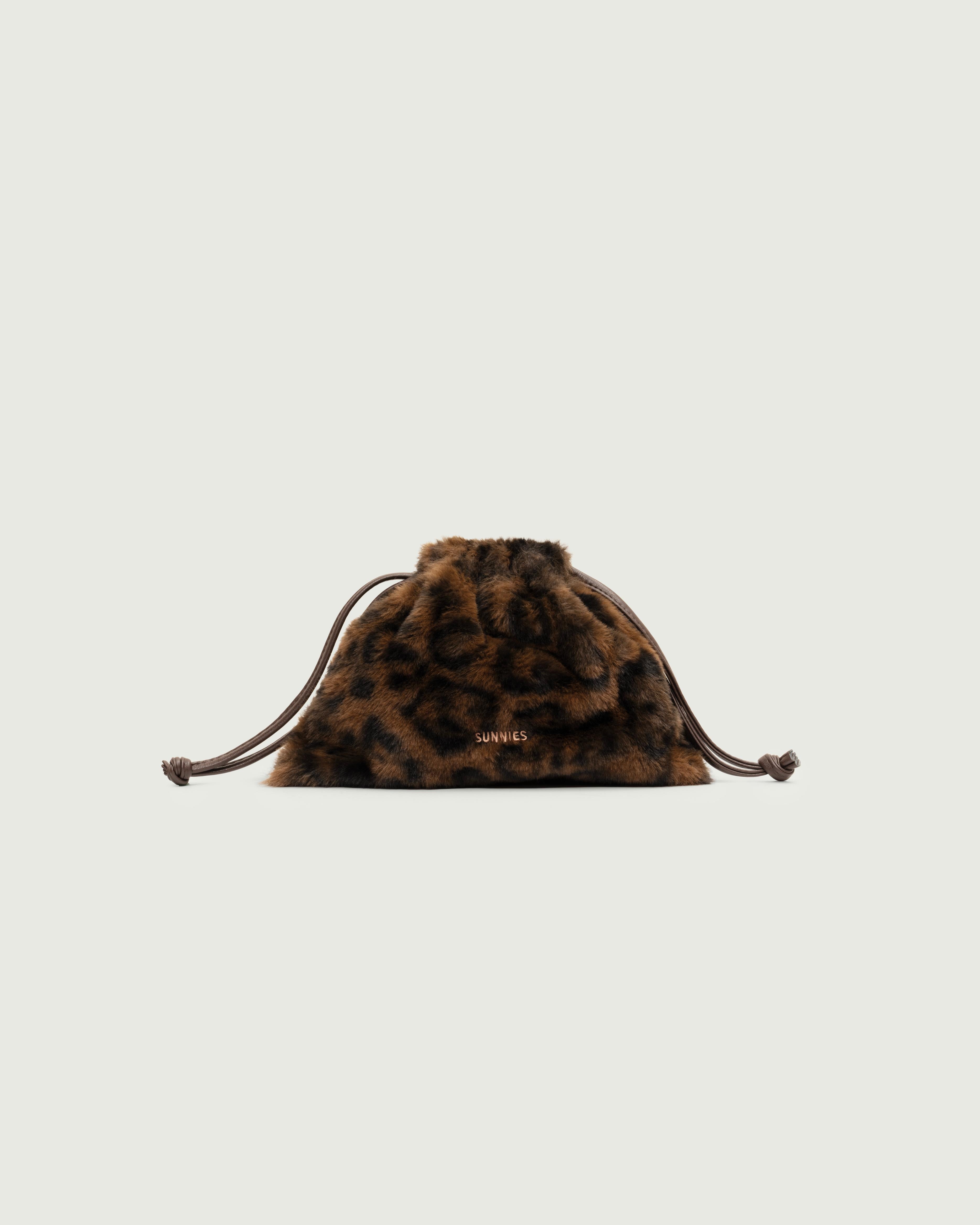 Leopard::Dumpling Pouch  Brown  front