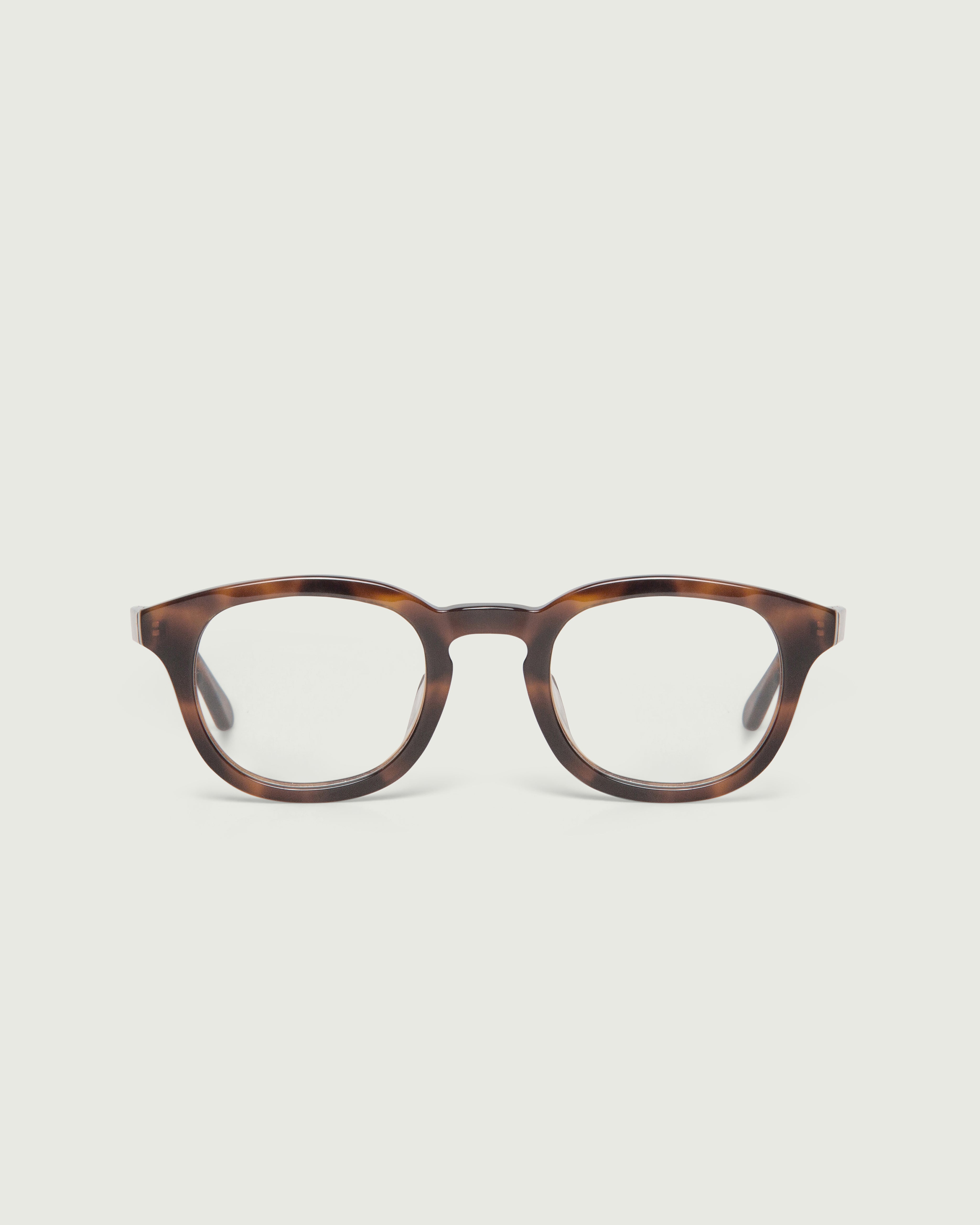 Dark Tort::Atticus Eyeglasses round tort acetate front