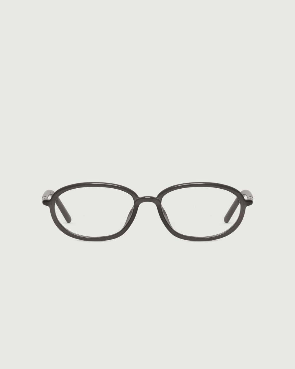 Dark Smoke::Arden Eyeglasses oval black castor seed front
