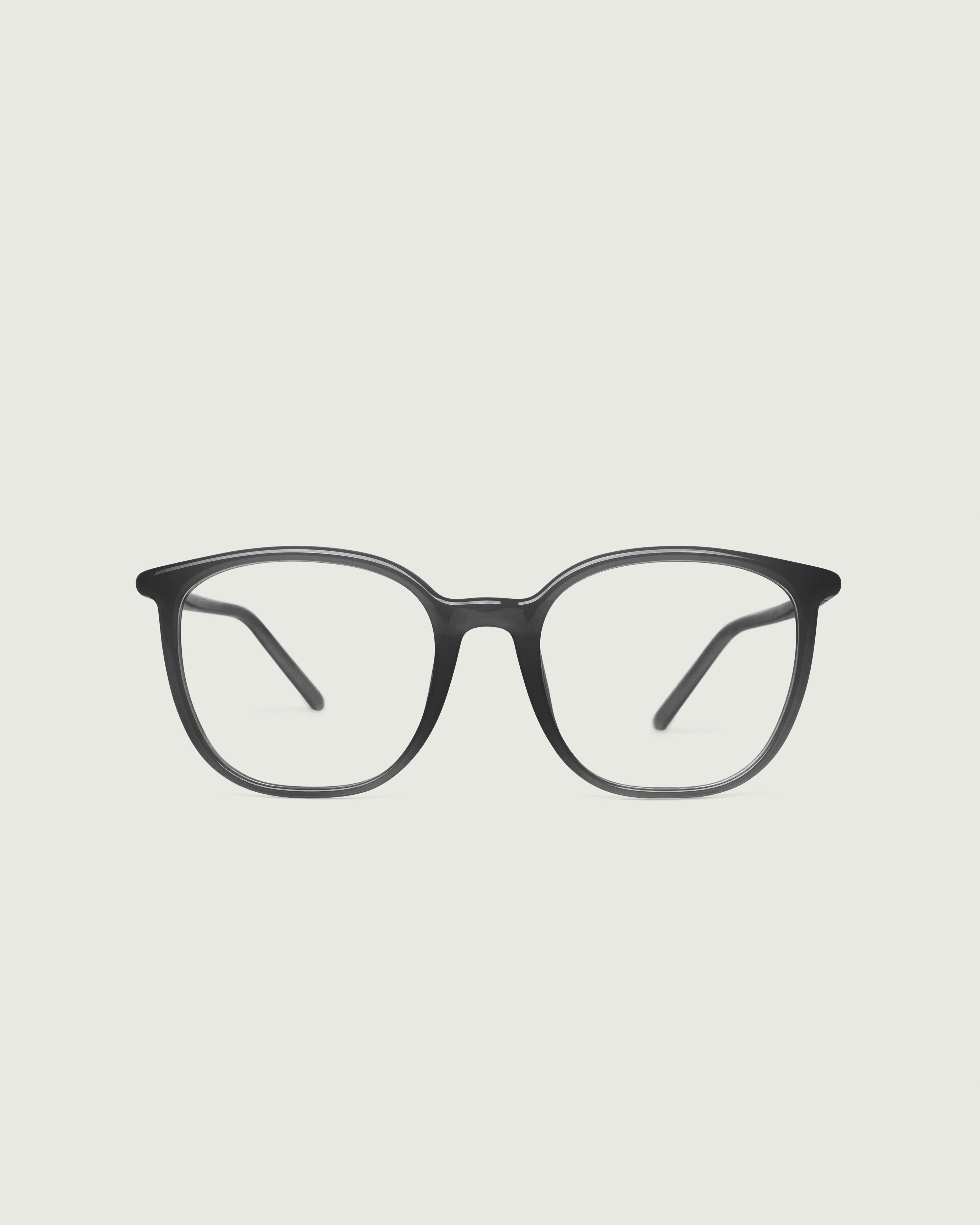 Dark Smoke::Gatsby Eyeglasses square Black recycled polyester front