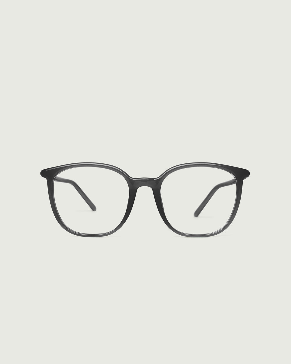 Dark Smoke::Gatsby Eyeglasses square Black recycled polyester front
