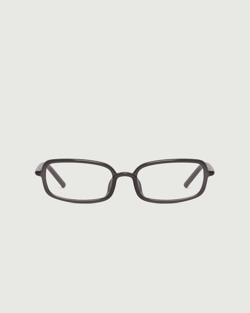 Dark Smoke::Oliver Eyeglasses rectangle black castor seed front