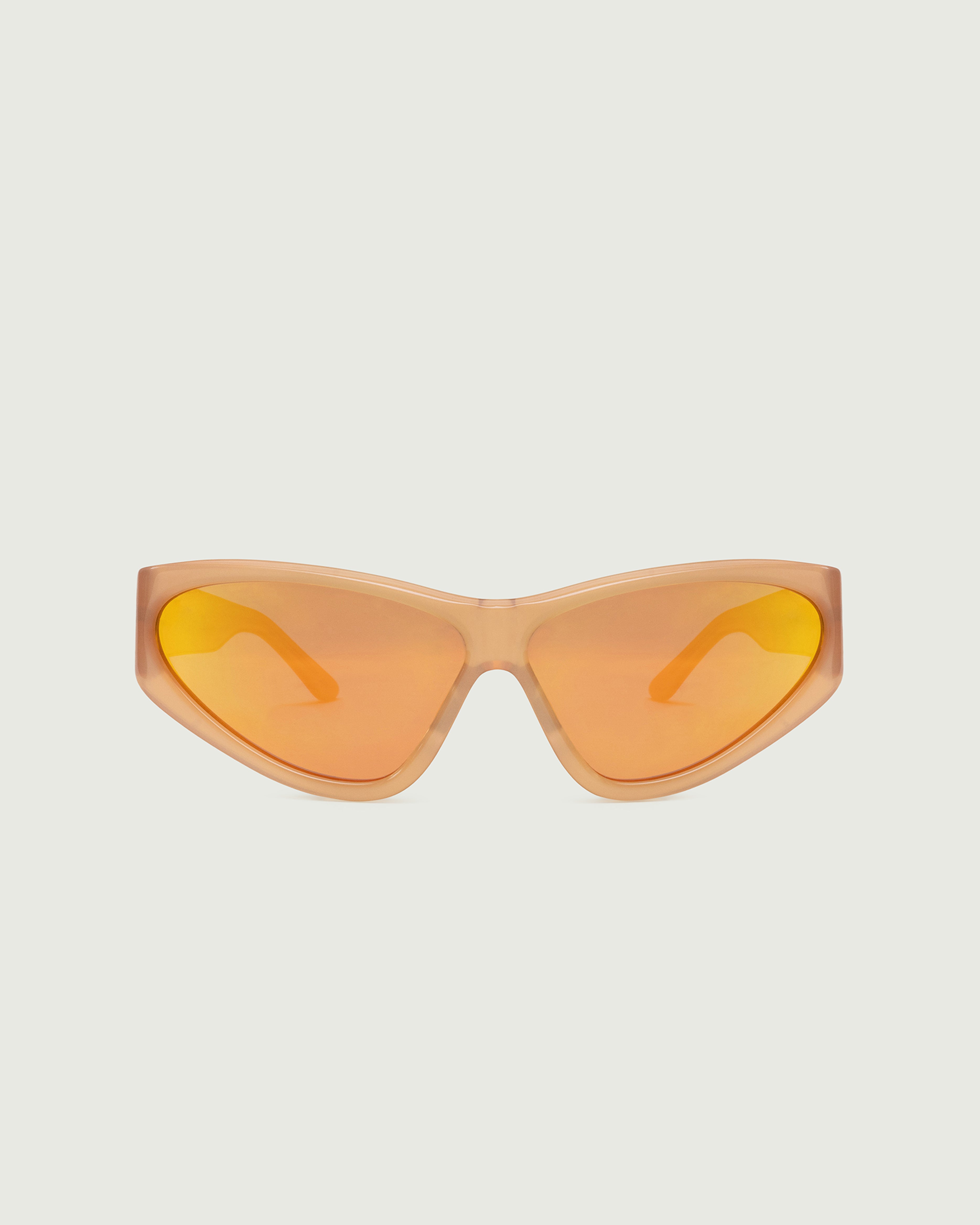 Dune::Zoe Sunglasses cateye orange acetate front