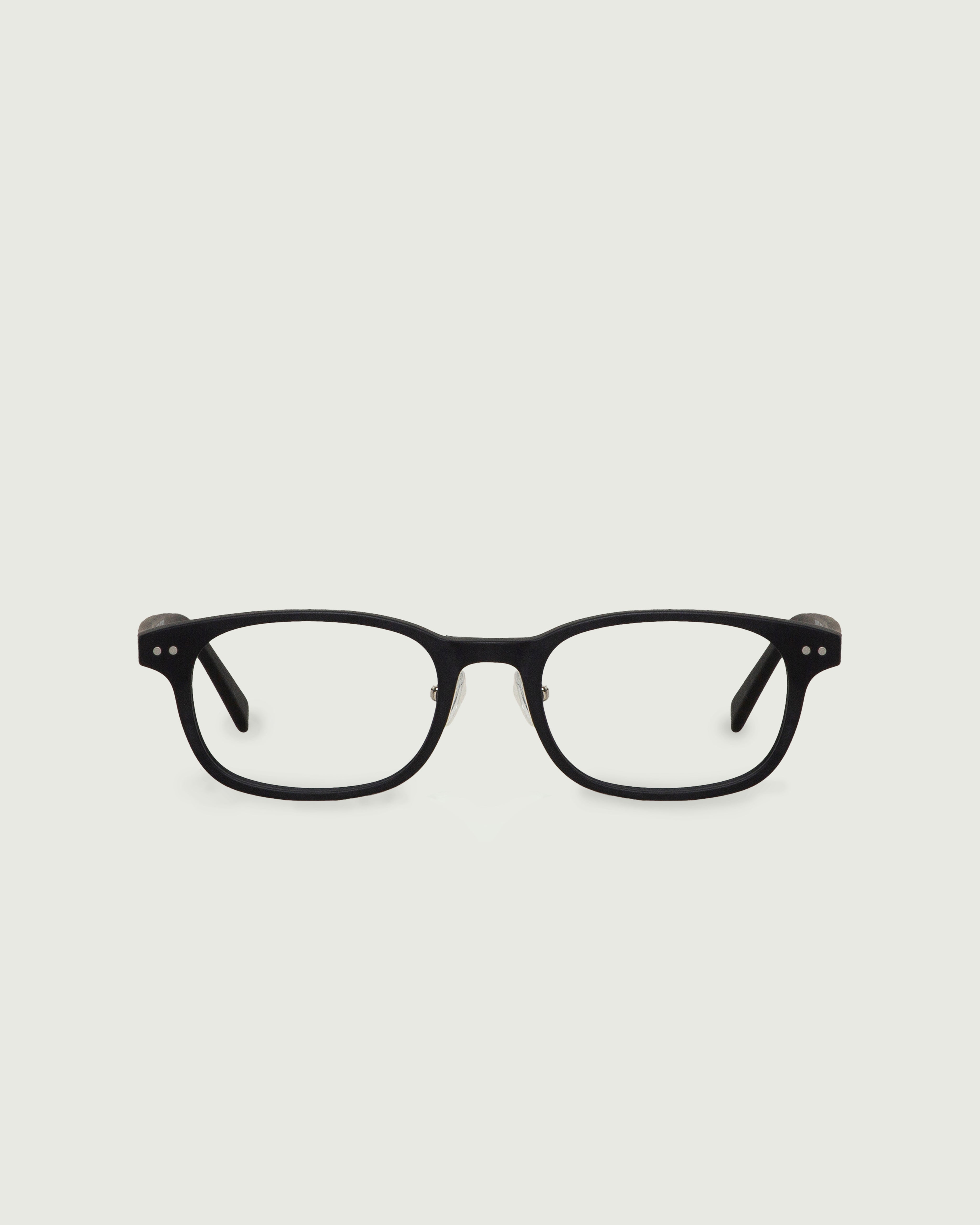 Charcoal::Ernest Eyeglasses rectangle black acetate front