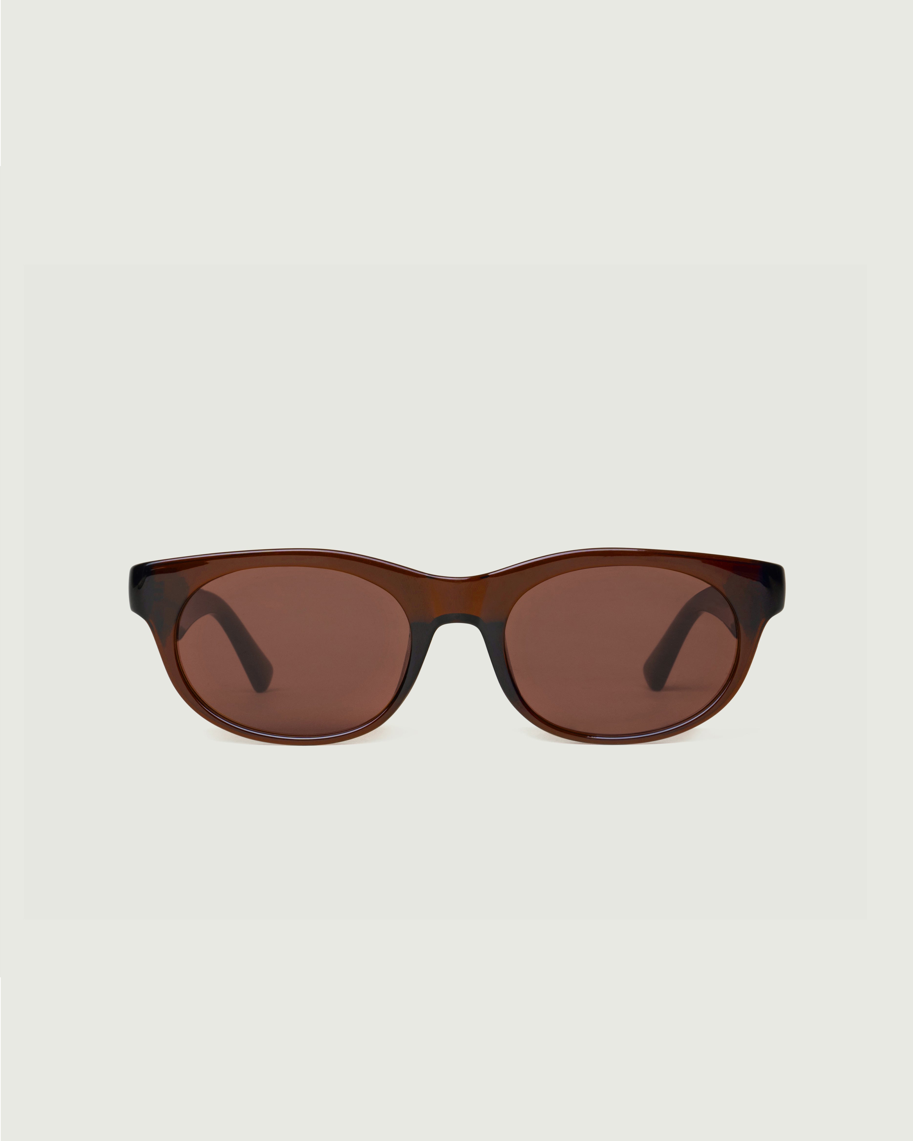 Espresso::Beau Sunglasses round brown recycled polyester front