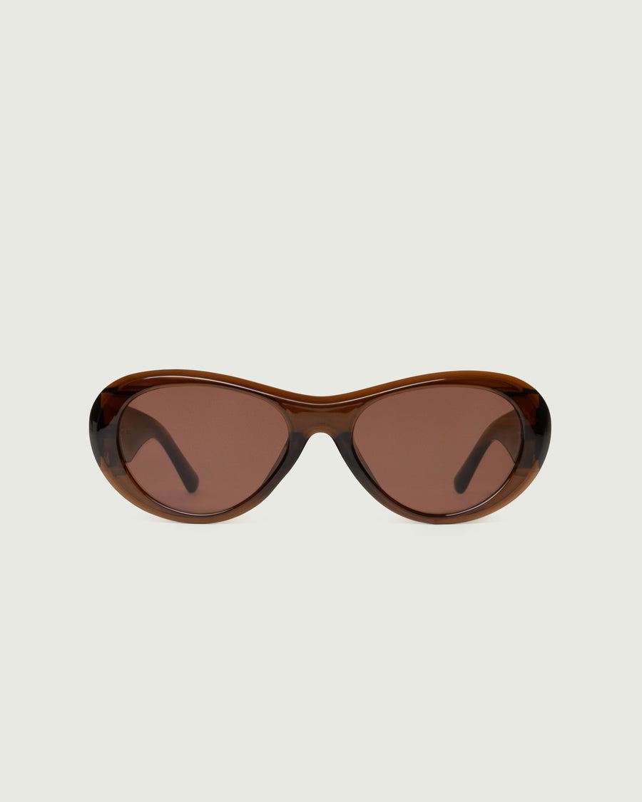 Brooke Sunglasses pilot brown recycled polyester front